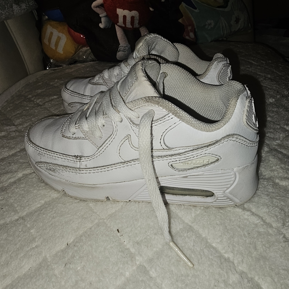 Nike Air Max 90 Kids Classic White/White Sneakers 13.5C Unisex style Kids shoes - Picture 7 of 11